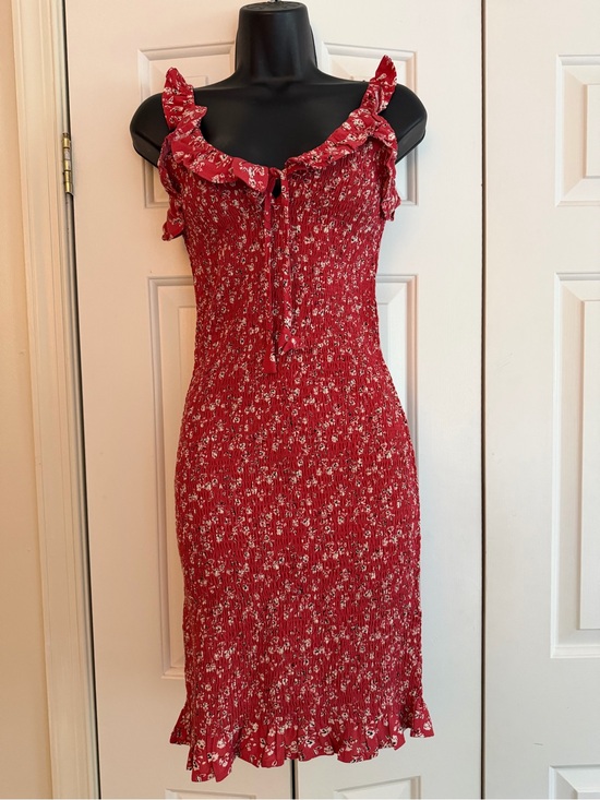 Japna Dresses & Skirts - Japna Red Floral Mini Dress
